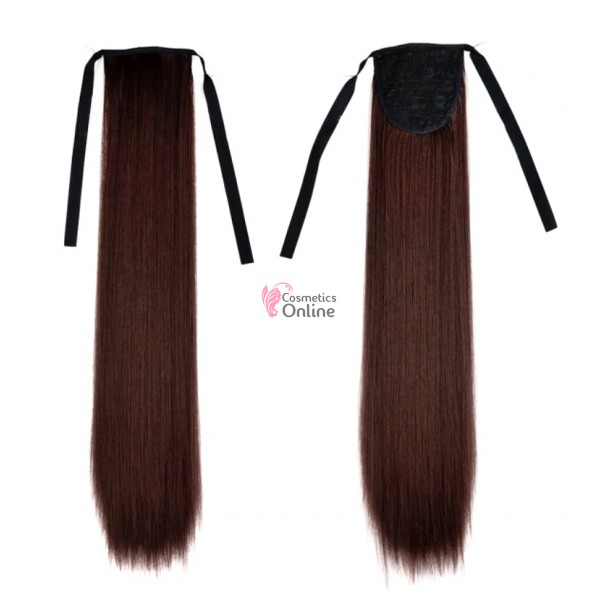 Extensie de par coada dreapta cu snur 60 cm cod 10345A830 Castaniu Inchis Mixt